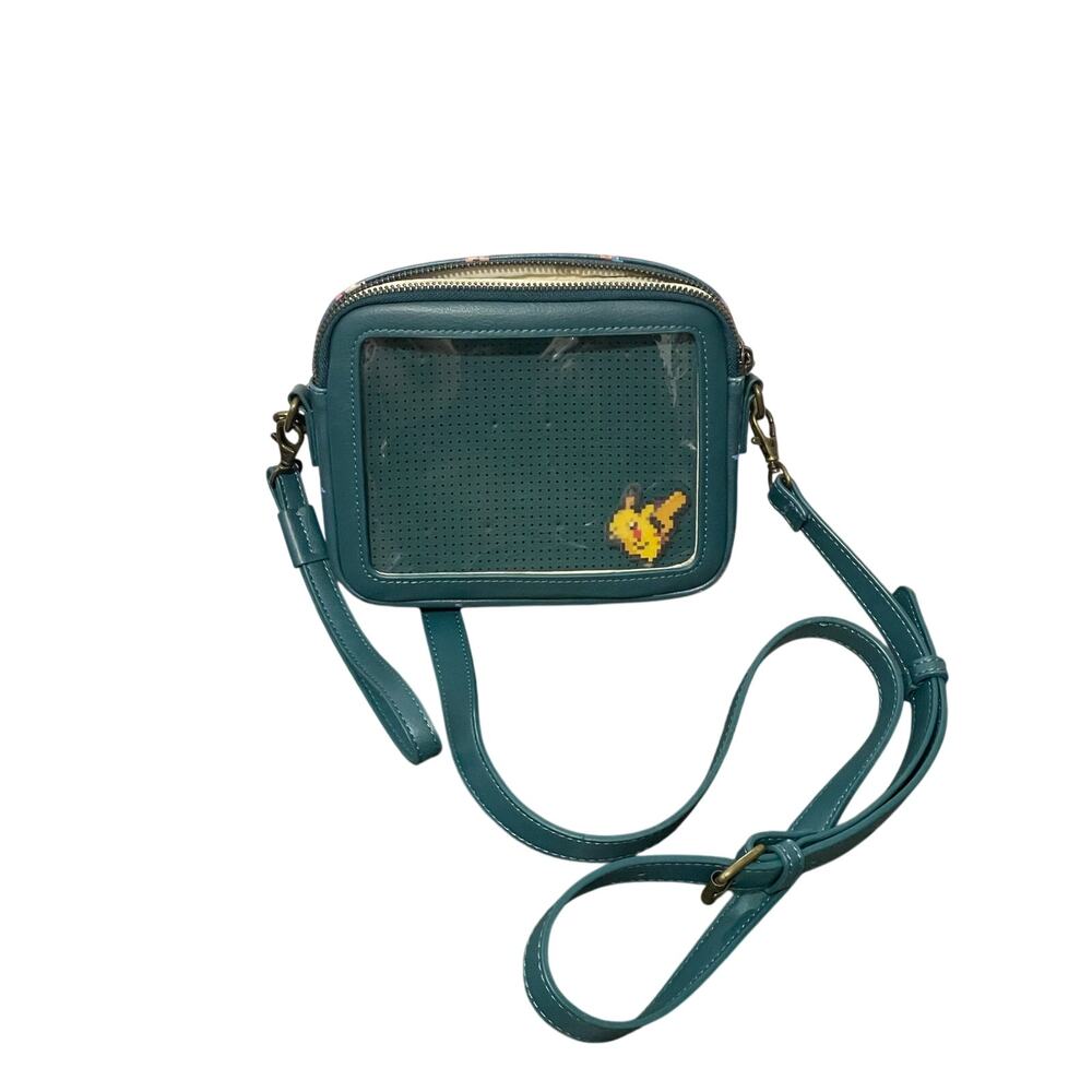 Pokemon Center Pixel Pin Collector Crossbody Clutch Kanto Wristlet Bag